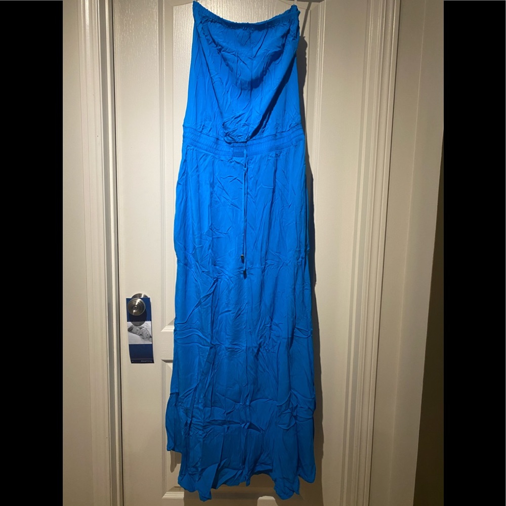 elan - Long Blue Strapless Maxi Dress